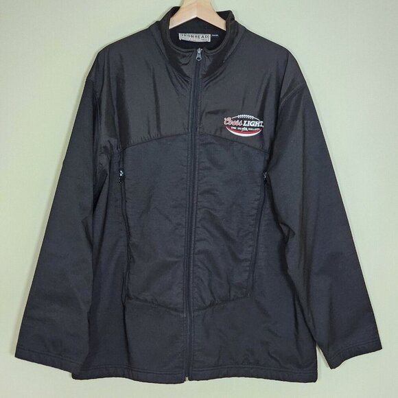 Ironhead Coors Light Silver Bullet Jacket Mens XL Black Fleece Lined Pockes VTG - Picture 1 of 16